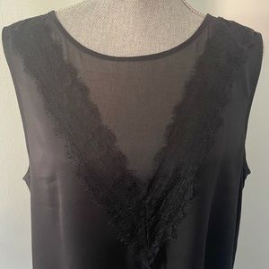 Vince Camuto, sheer v neck